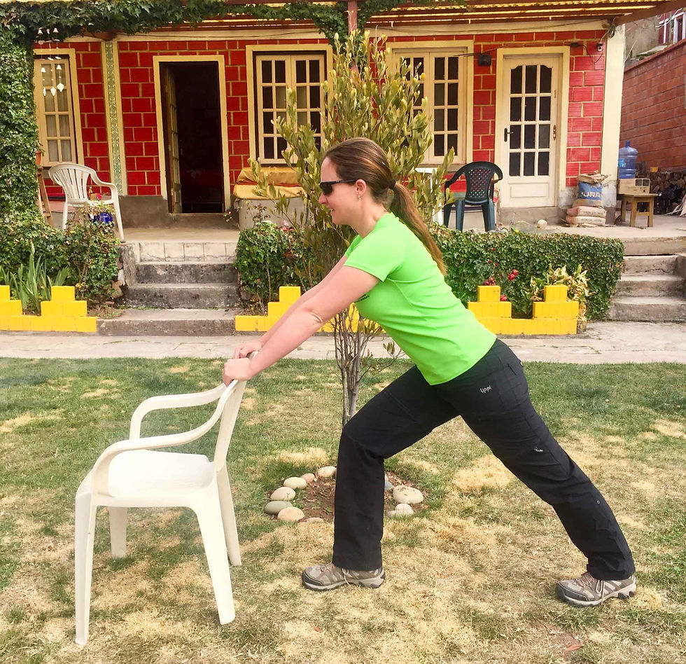 Calf / Gastrocnemius stretch. AvVida.co.uk - Suzie Says...