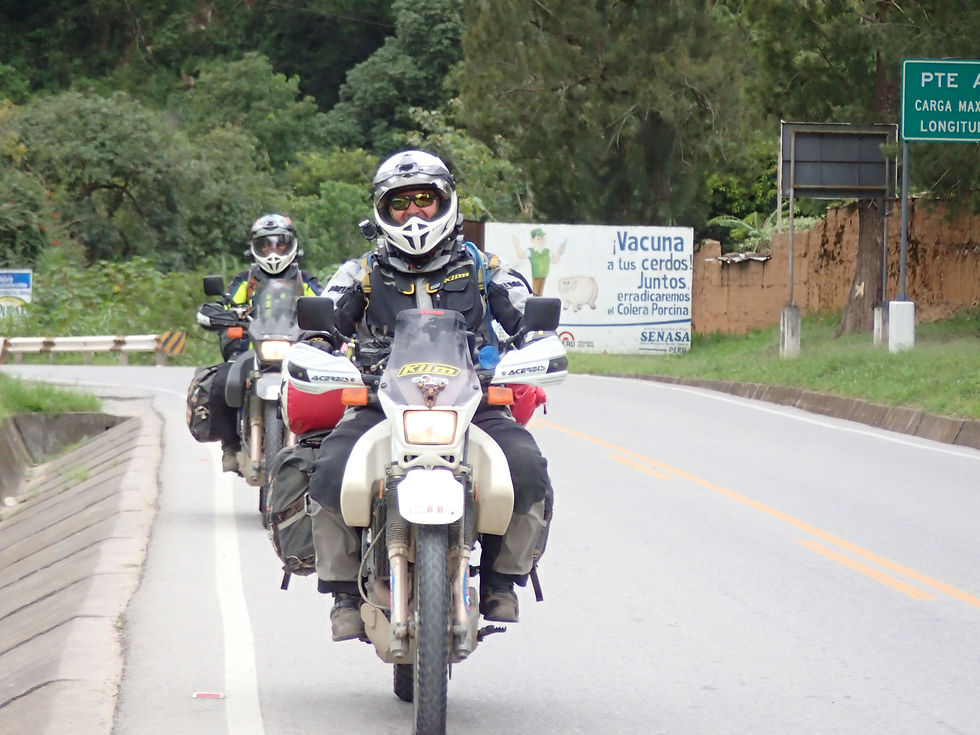 Michnus and Elsebie arriving in Pedro Ruiz. Photo by Suzie Bostock.