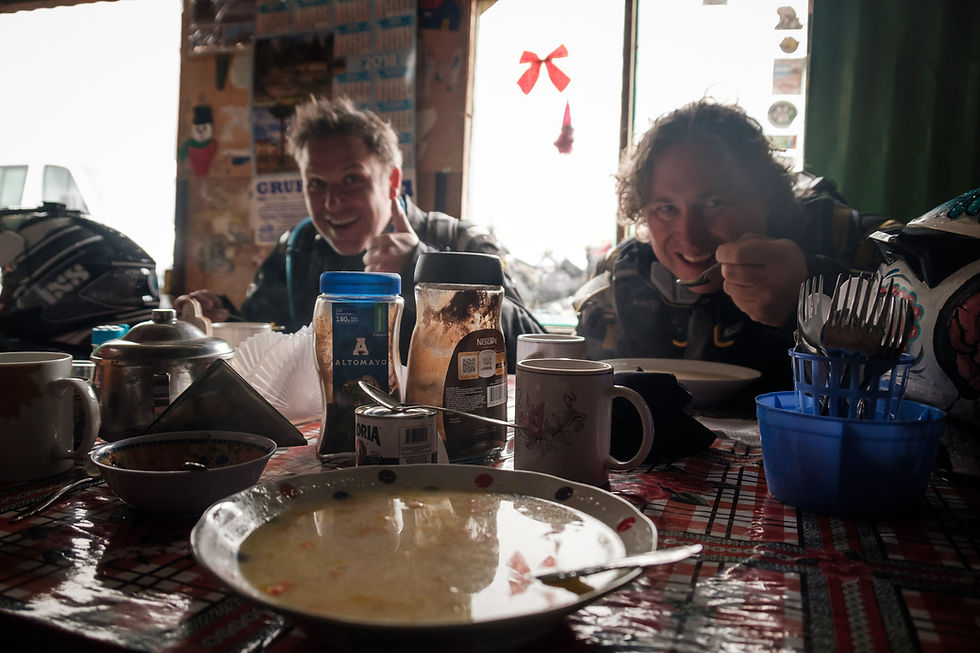 High altitude soup time - Picture by Suzie Bostock
