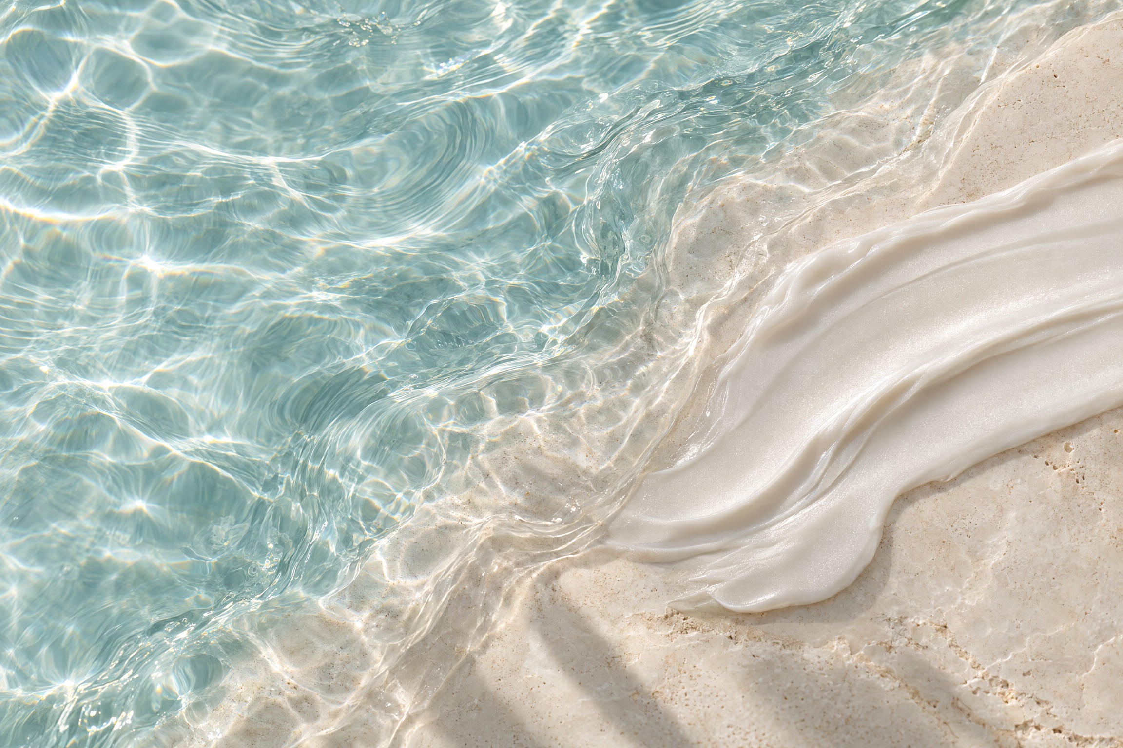 Editorial water and skincare texture