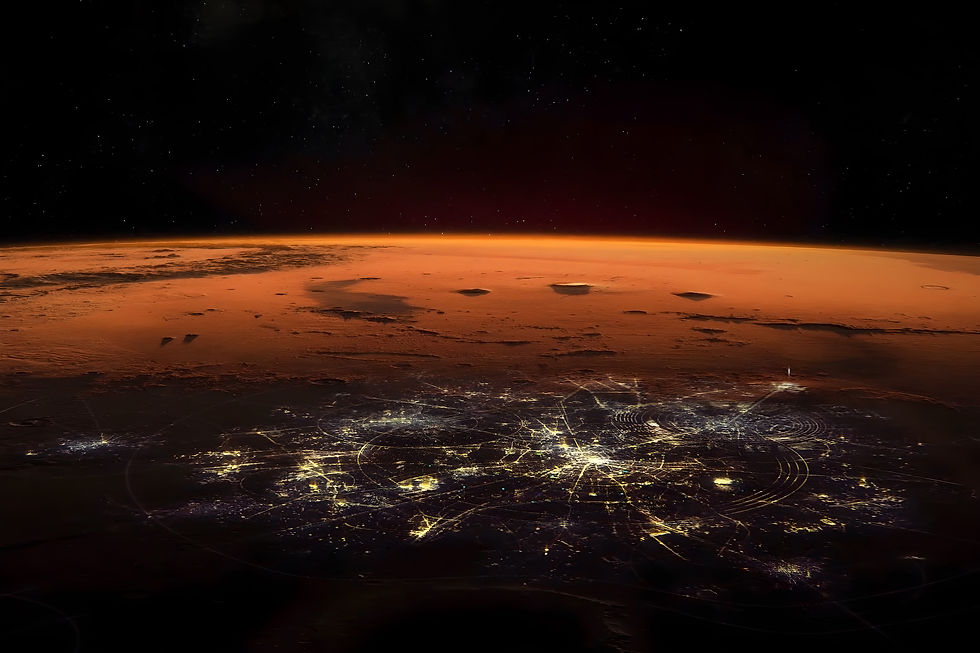 3D rendering of HP Mars Home Planet project with futuristic lighting