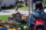 Cal State LA student receiving food from Student LunchBox