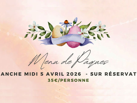 Menu de Pâques 2026 - sur réservation