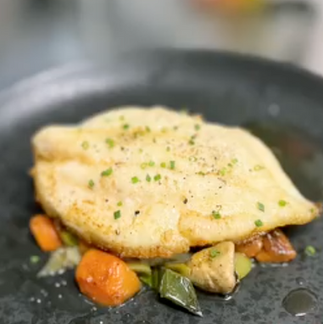 John Dory fillet, seasonal vegetables