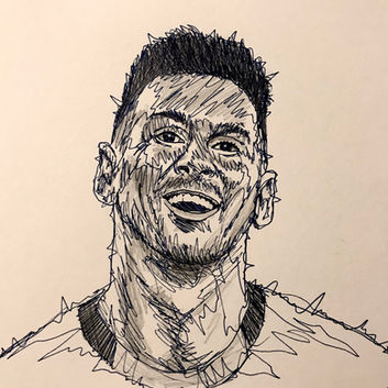 Tekening fineliner Lionel Messi