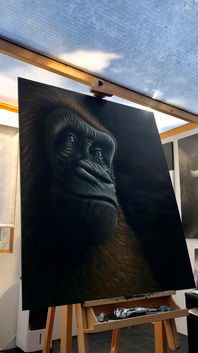 Schilderij van een aap
