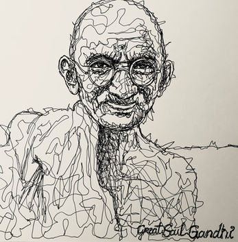 Tekening fineliner Gandhi fineliner
