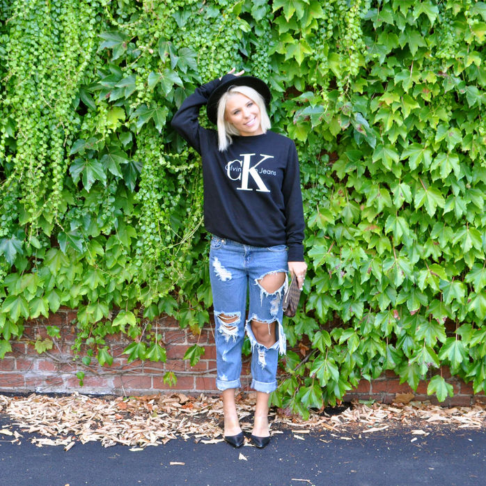 Calvin Klein Jumper and Distressed Denim