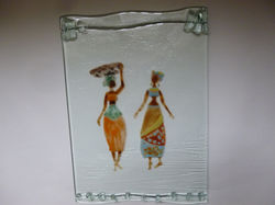 Peinture femmes africaines sur verre