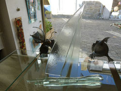 trophée bateau verre mer fusing