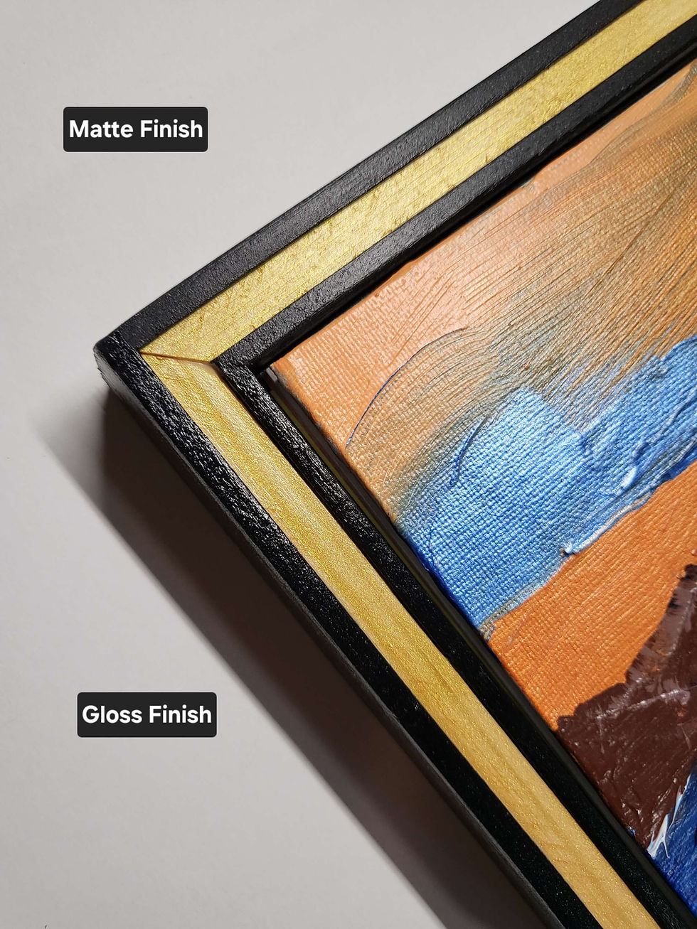 Thumbnail: 1/8" Canvas Panel, Thick Border Pinstripe Canvas Floating Frame, Made-to-Order