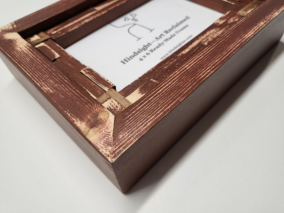 Thumbnail: 4 x 6, Rust Distressed Picture Frame, Wood Tile Design, Scrap Wood, Handmade