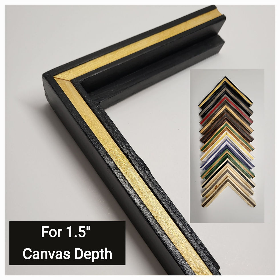 Thumbnail: 1.5" Canvas, Thick Border Pinstripe Canvas Floating Frame, Made-to-Order