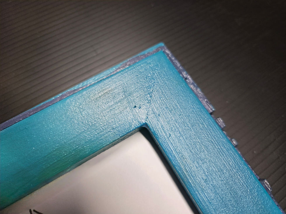 Thumbnail: 4 x 6 "Sandwiched" Picture Frame with Blue Drip Design