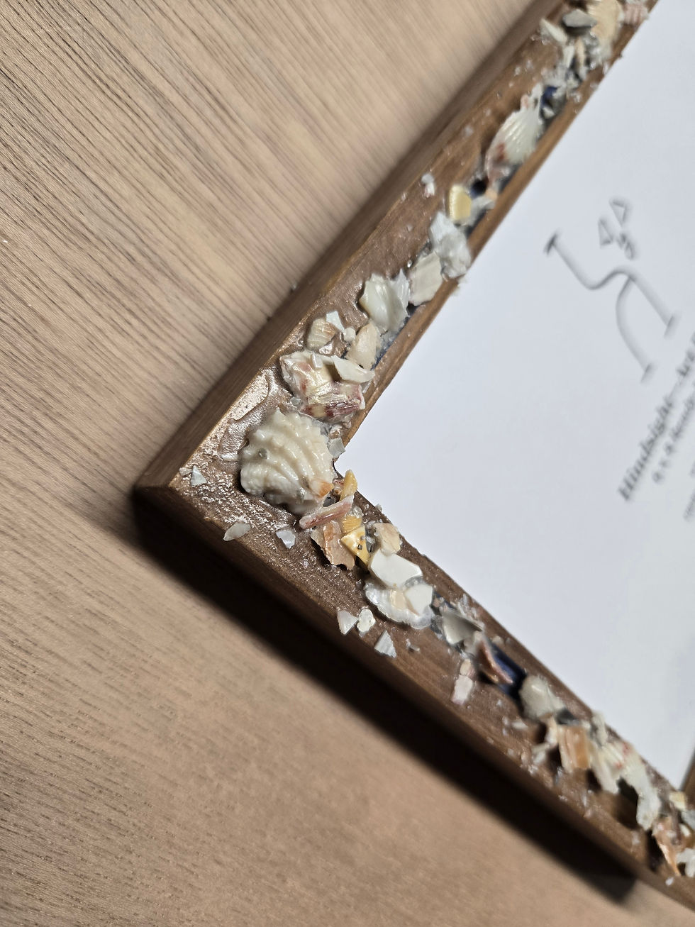 Thumbnail: 6 x 8 Seashell Picture Frame, Handcrafted, 'Washed Ashore' Coastal Design