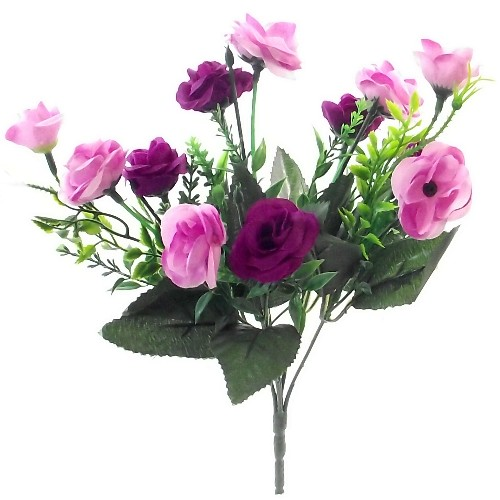 Thumbnail: Beautiful Artificial Rose And Grass Bunch