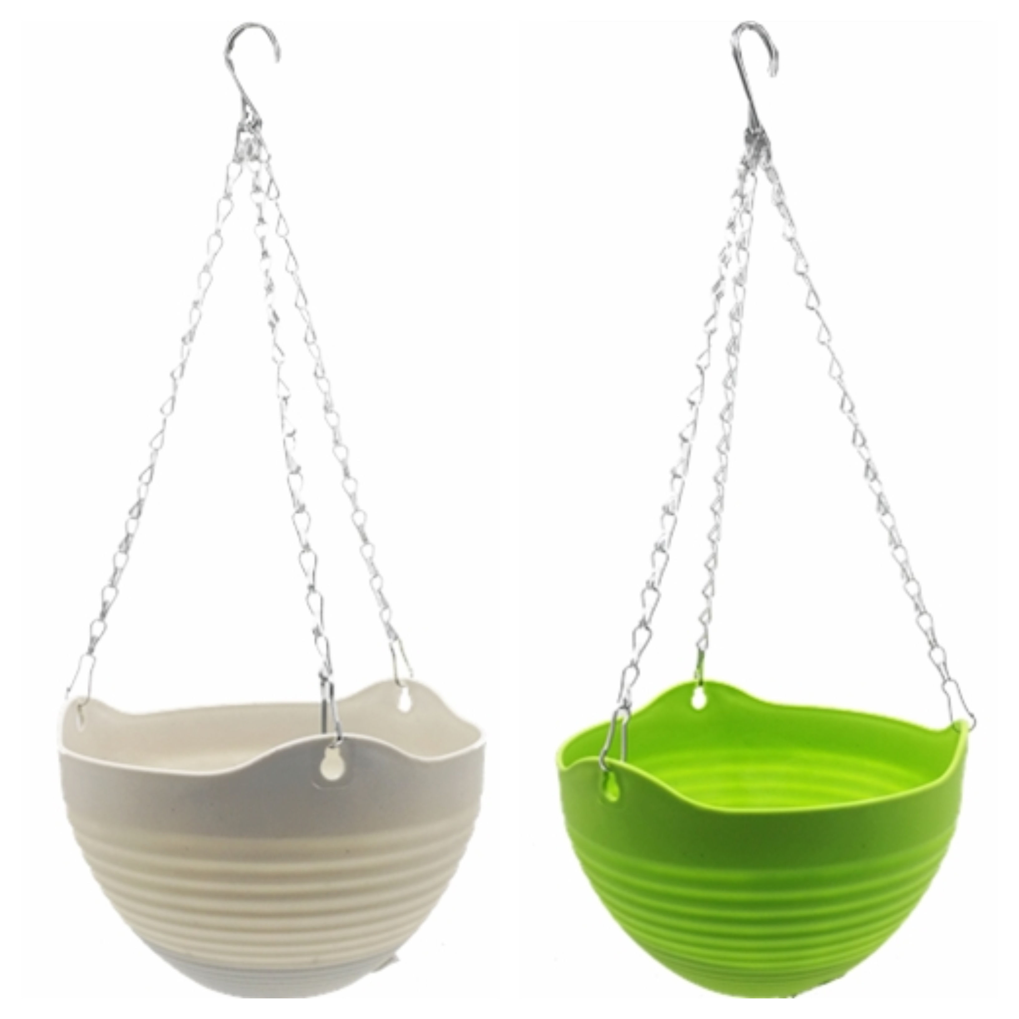 10 Inch Strong Plastic Hanging Basket With Chain
