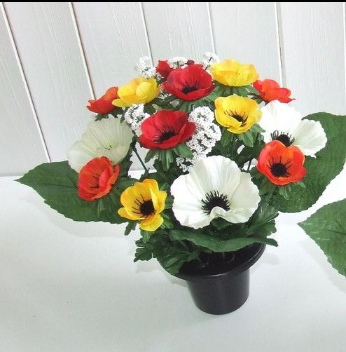 Thumbnail: Cemetery Pot With Anemone Flowers