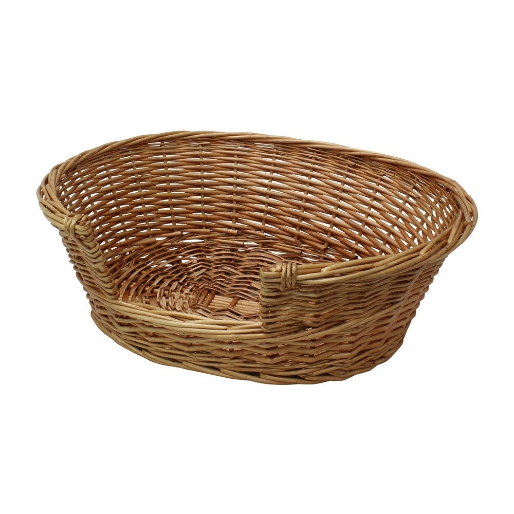Full Buff Wicker Small Pet Bed Basket Brown