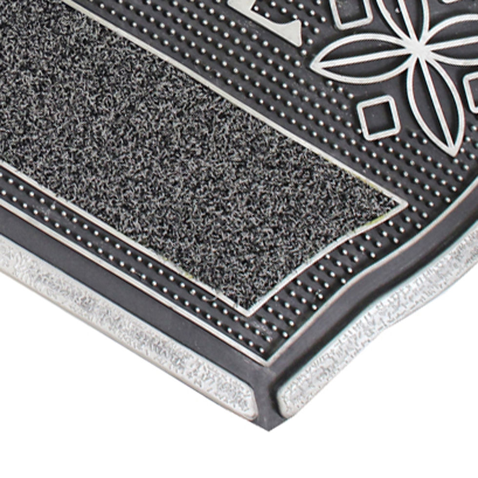 Thumbnail: Welcome Metallic Floral PVC Entrance Door Pin Mat 45x75cm
