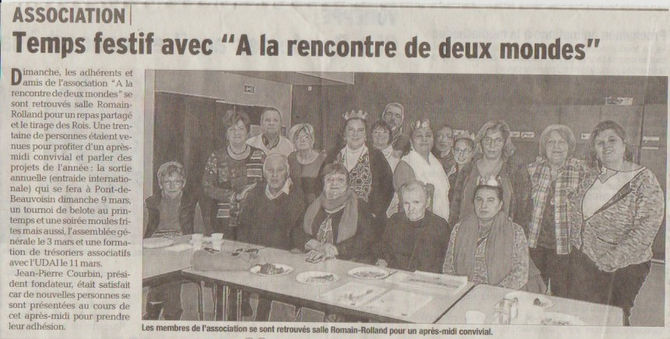 Repas partagé et Galette des rois: Article du Dauphiné Libéré du 25 janvier 2017