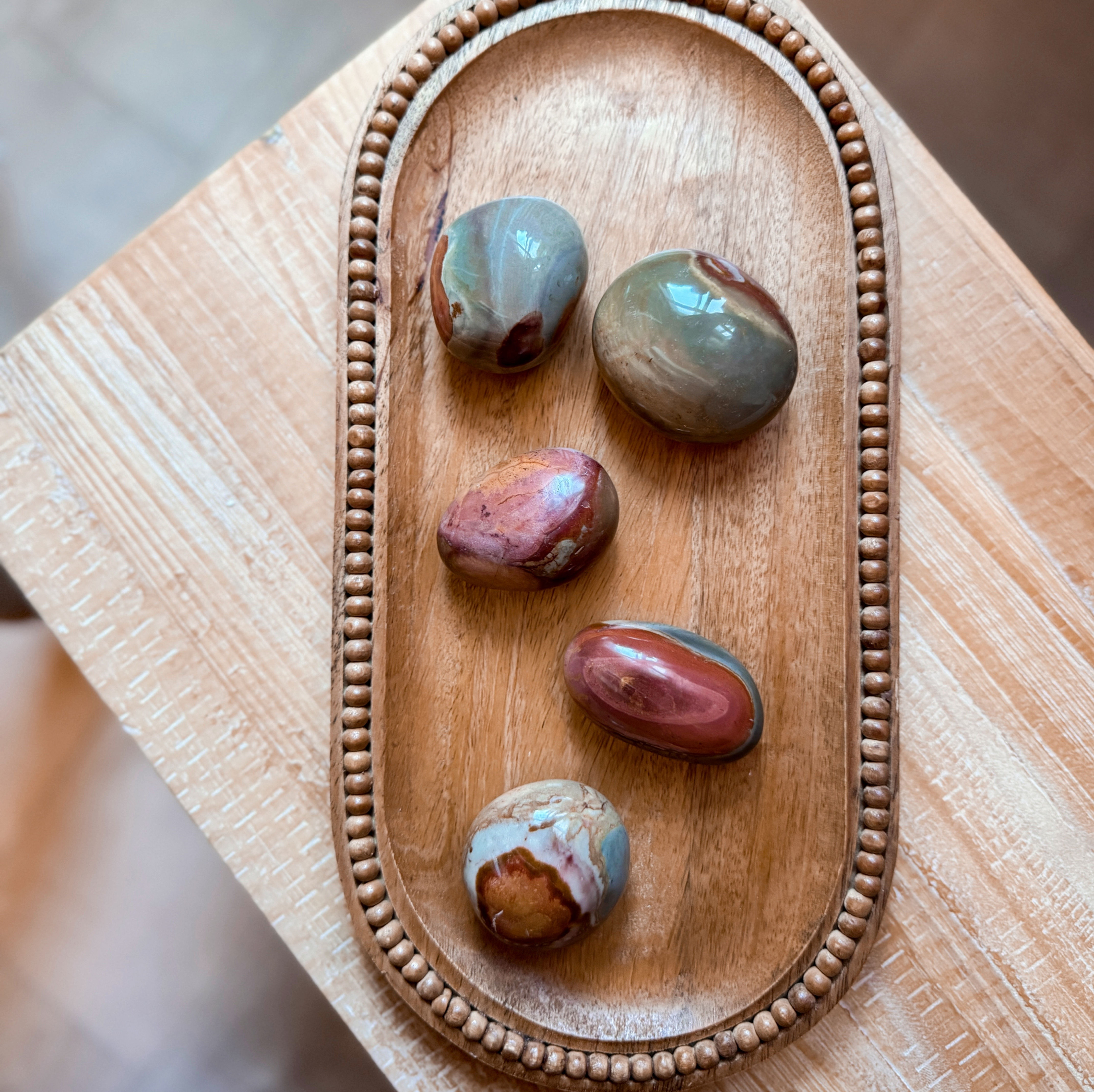 Large Polychrome Jasper Palm Stone – Grounding, Vitality & Earth Magic