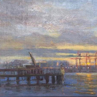 Dublin Docklands late evening 20x30cm