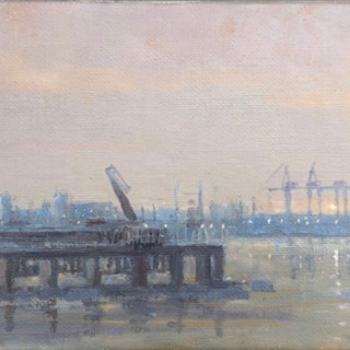 Dublin Docklands evening 20x30cm