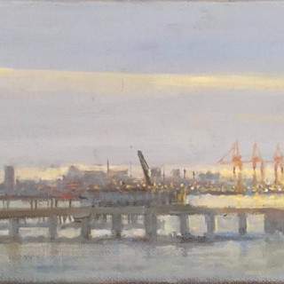 Dublin Docklands early evening 20x30cm