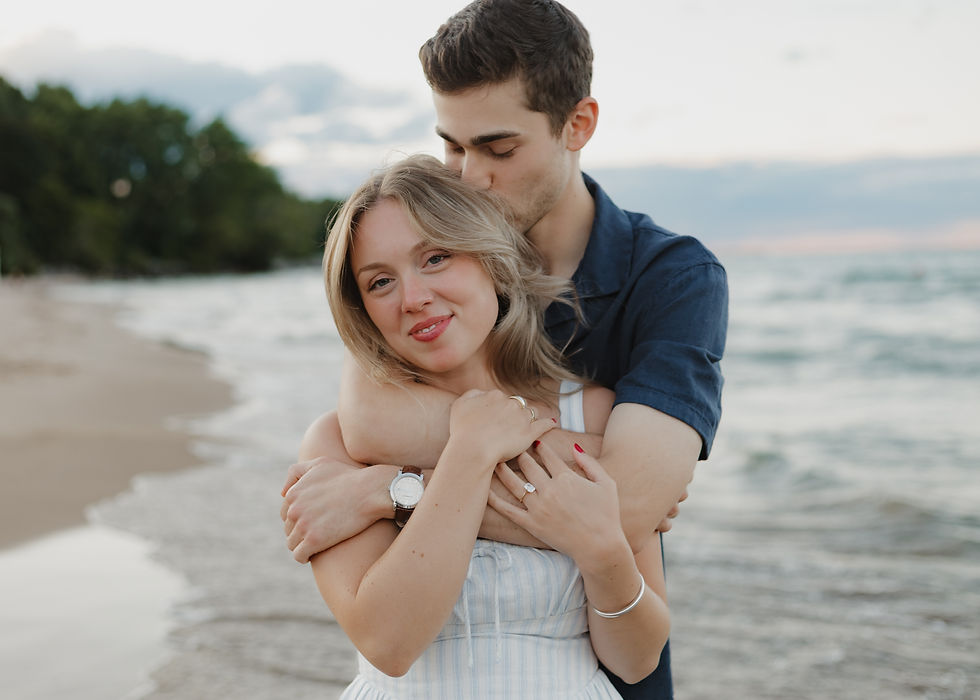 Lighthouse beach engagement session by morgan reed photography in chicago