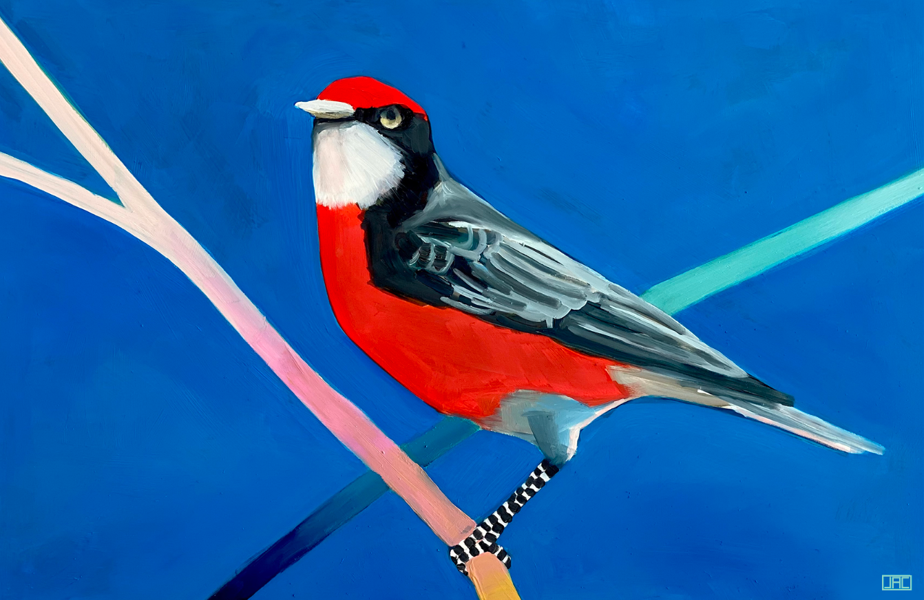 Limited Edition Print: Crimson Chat on Cobalt