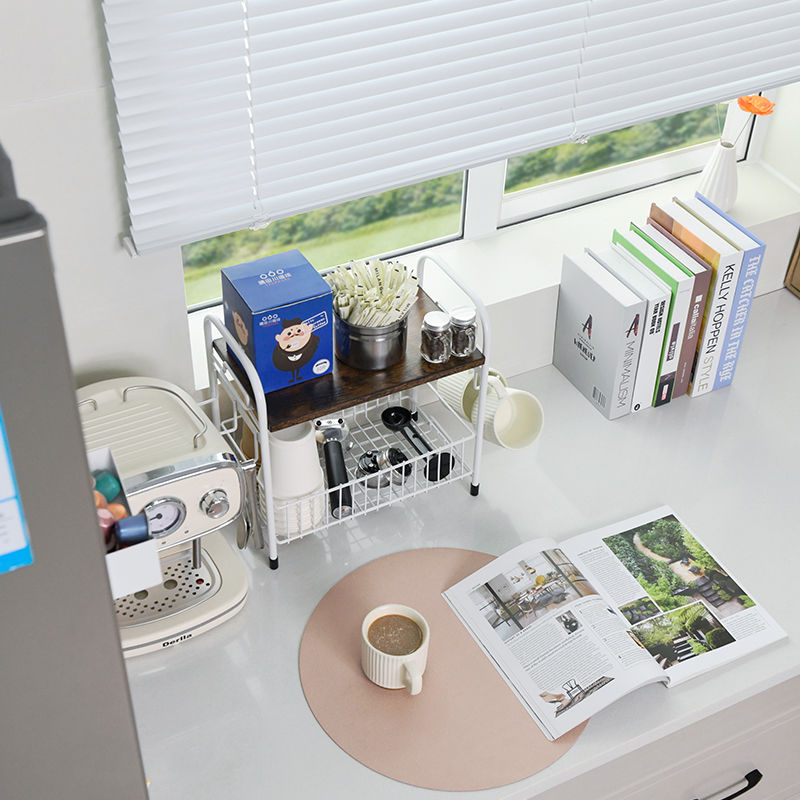 Kitchen cabinet shelf rack for storage organization