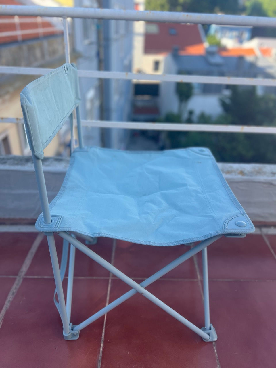 Thumbnail: Quechua Light Blue Folding Camping Chair (Decathlon)