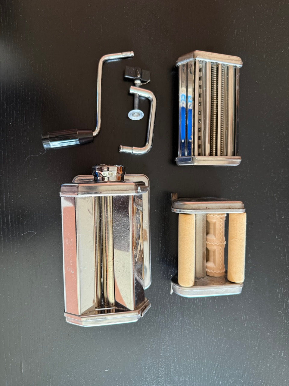 Thumbnail: @home Hand Crank Pasta Machine with Cutter Attachments
