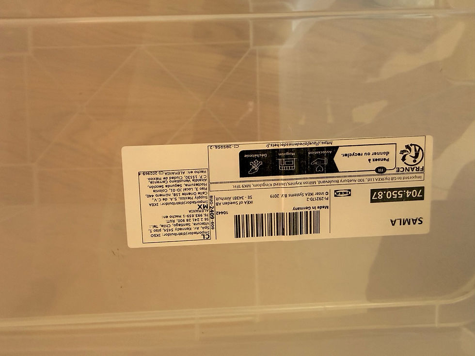Thumbnail: IKEA SAMLA Clear Plastic Storage Box with Lid (45 L)