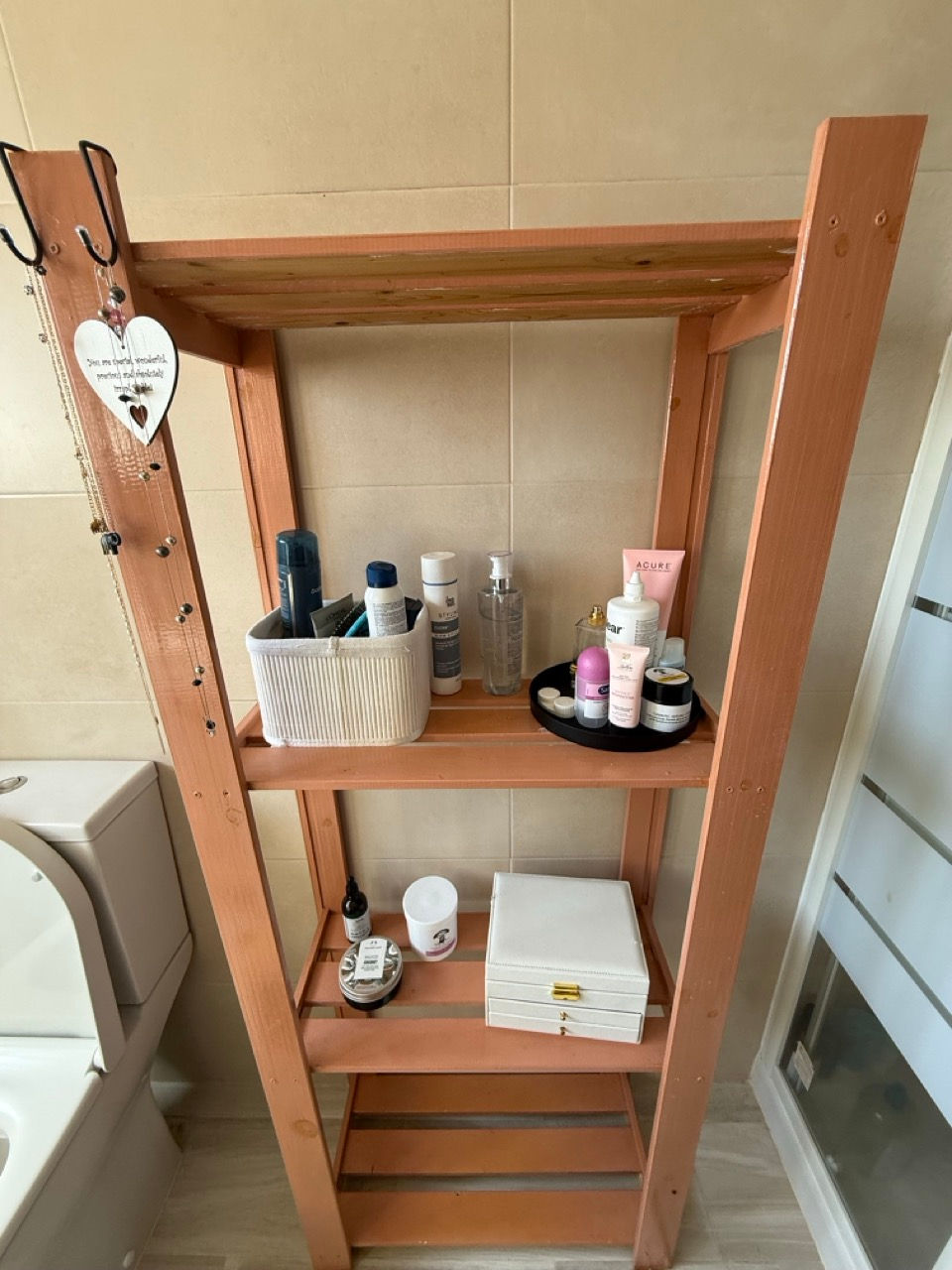 Thumbnail: IKEA ALBERT Pink Painted Open Kitchen Shelf Unit