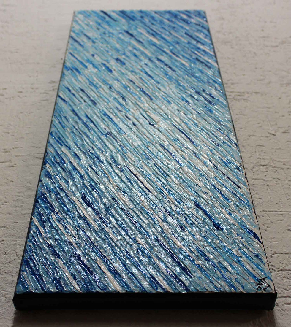 Miniatura: Tableau moderne Texture couteau blanc bleue océan