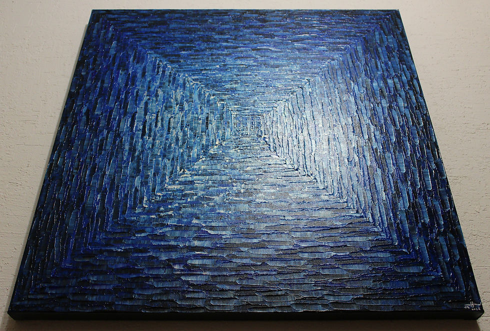 Miniatura: Peinture contemporaine bleue vue d'en dessous