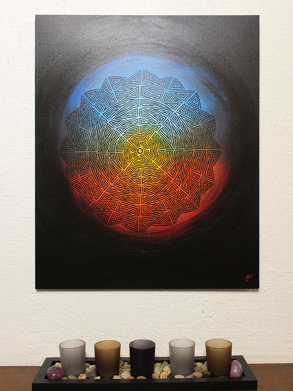 Miniatura: Peinture abstraite : Astre tribal