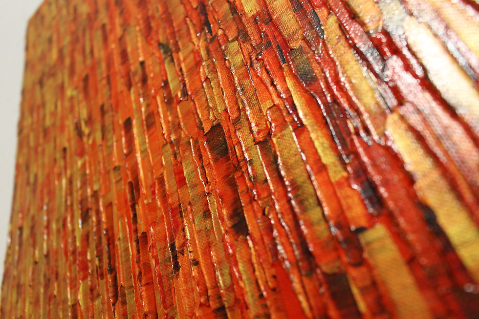 Miniatura: Peinture abstraite Fondu or orange rouge