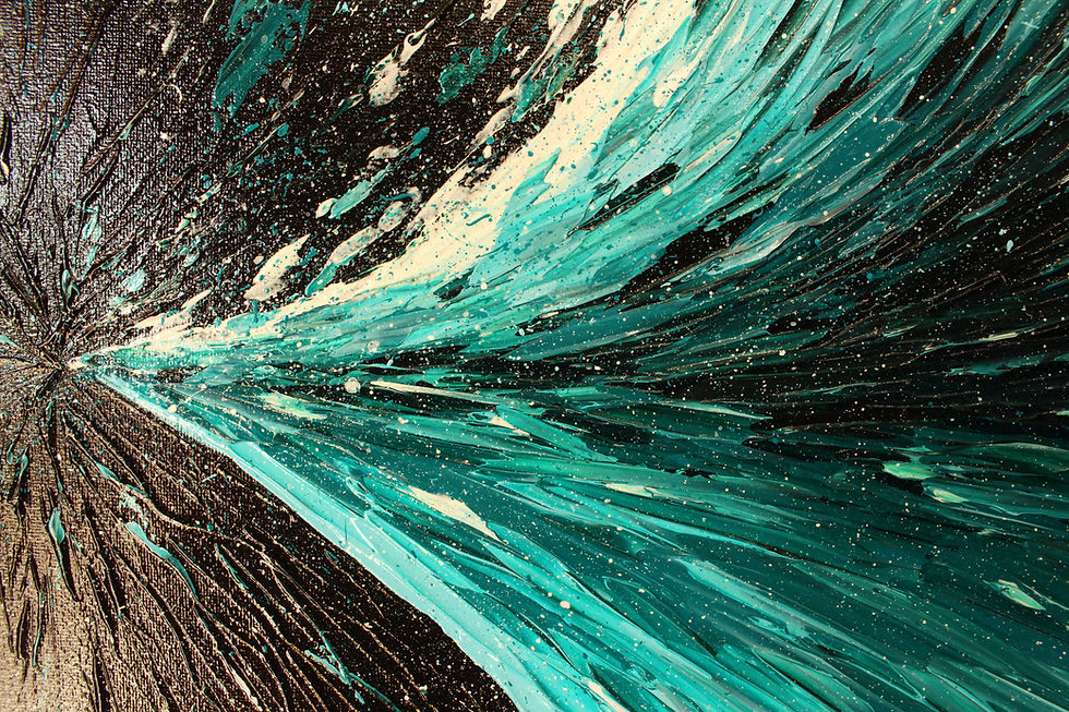 Miniatura: Peinture abstraite turquoise vue détaillée