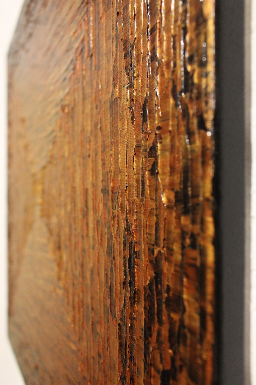 Miniatura: Peinture au couteau Dégradé carré or marron