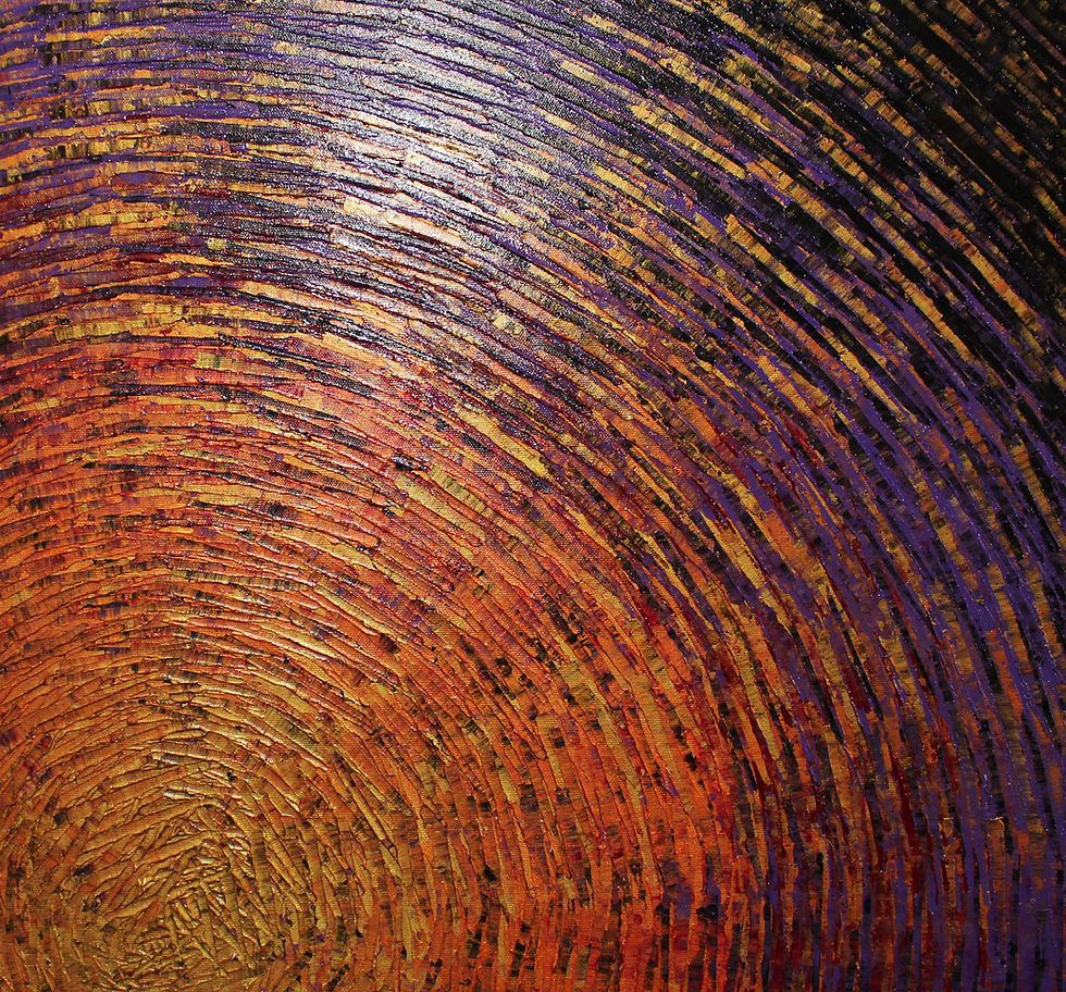 Miniatura: Peinture abstraite Vaste éclat or orange violet