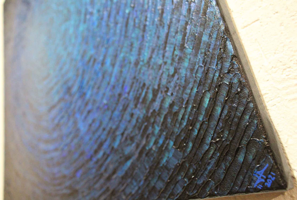 Miniatura: Peinture originale Éclat bleu profond