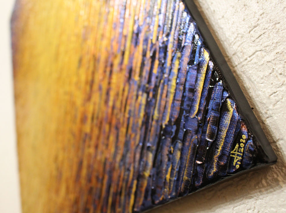 Miniatura: Peinture abstraite Texture couteau dorée