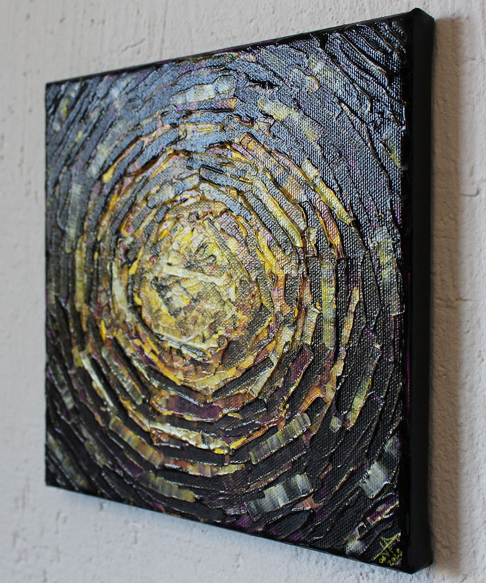 Miniatura: Petite peinture jaune violette vue de droite.