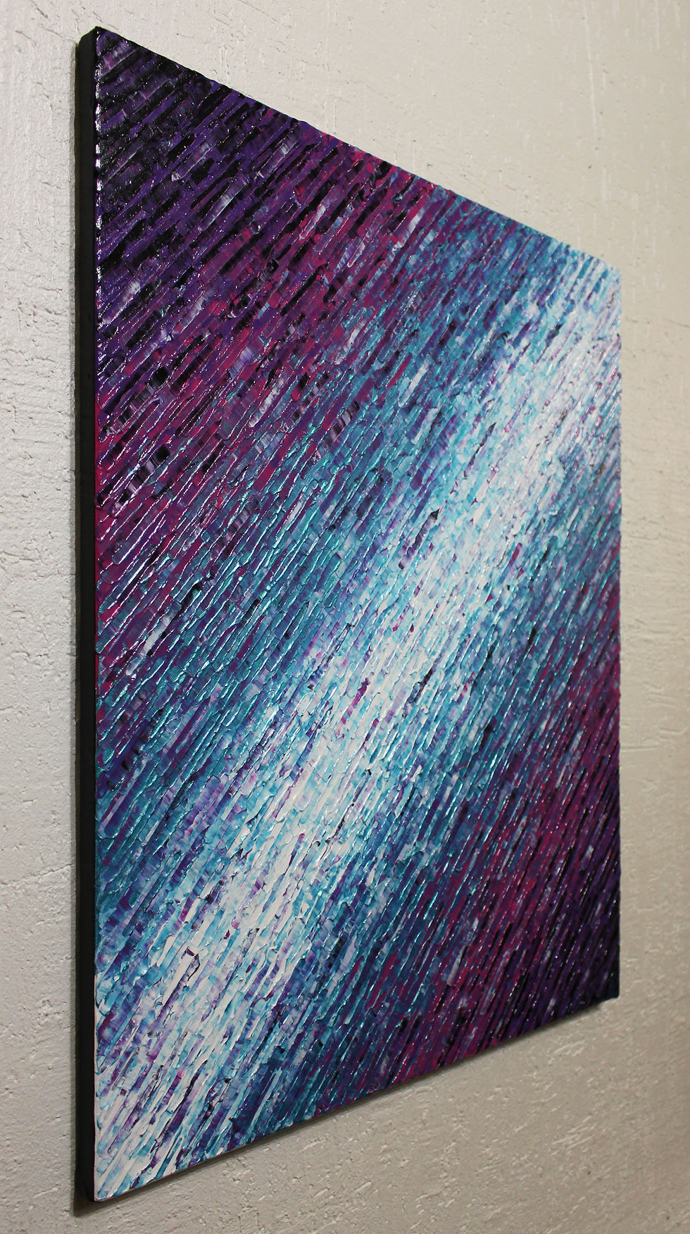 Miniatura: Pittura astratta Texture coltello bianco blu rosa viola