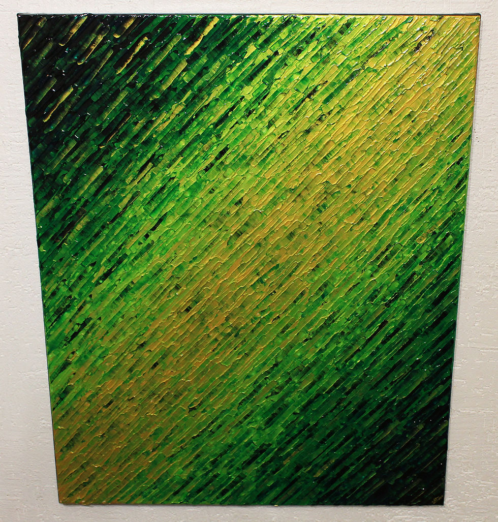 Miniatura: Peinture abstraite Texture couteau verdoyante