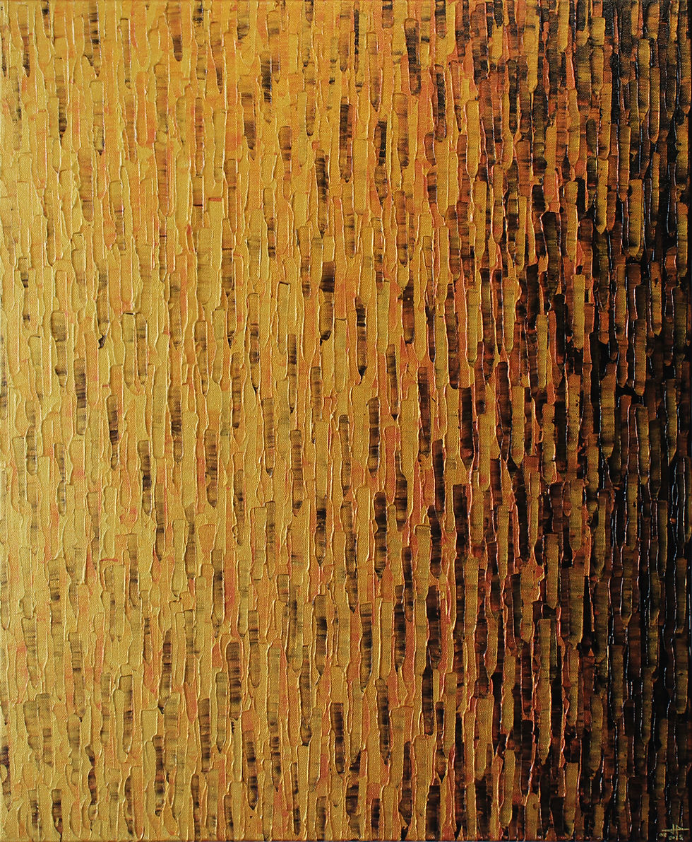 Peinture abstraite dorée.