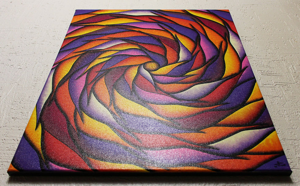 Miniatura: Pittura contemporanea Spirale rossastra e violacea